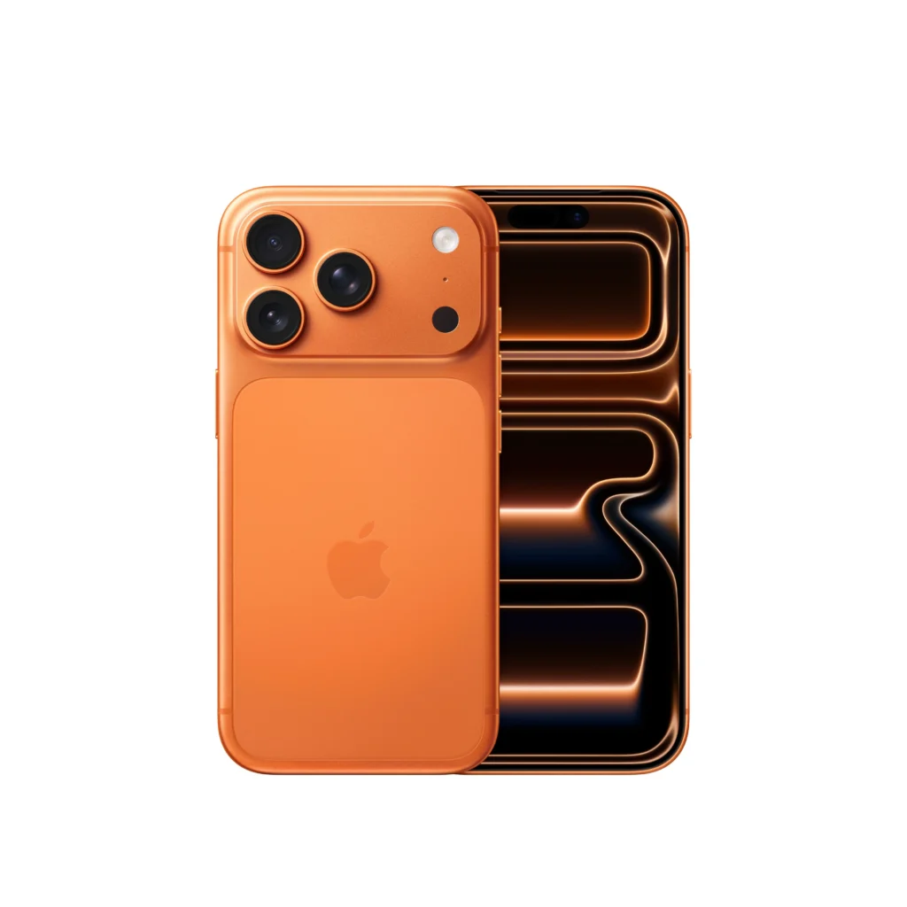 iPhone 17 Pro in Cosmic Orange with 6.3″ OLED display