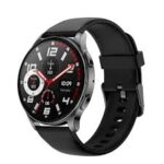 Amazfit Pop 3R Black smartwatch with round AMOLED display and sleek strap