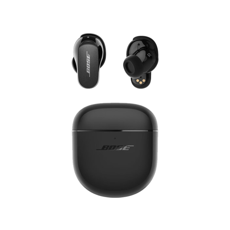 Bose QuietComfort Earbuds II with charging case and sleek design