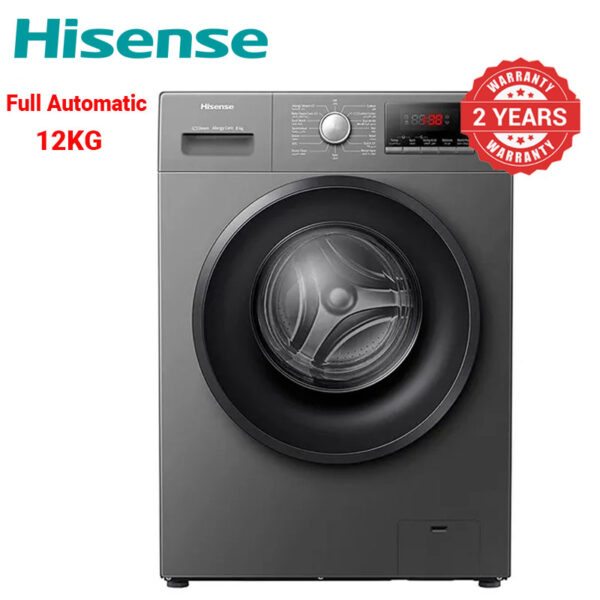 Hisense Front Load WFWY121VJMT 12kg grey washing machine with Smart Connect