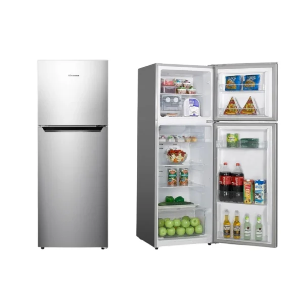 Hisense 154L Frost Double Door Refrigerator REF154DR — silver mid‑size fridge